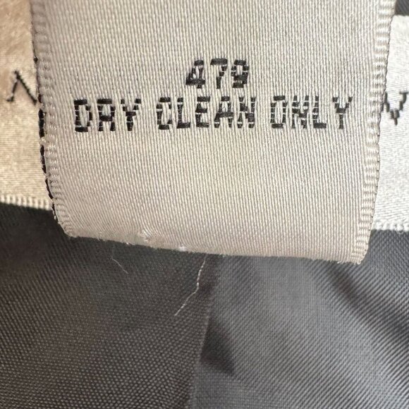 Vintage Newport News Black Wool Blend Faux Leather Floral Applique Collar Coat - Picture 14 of 14